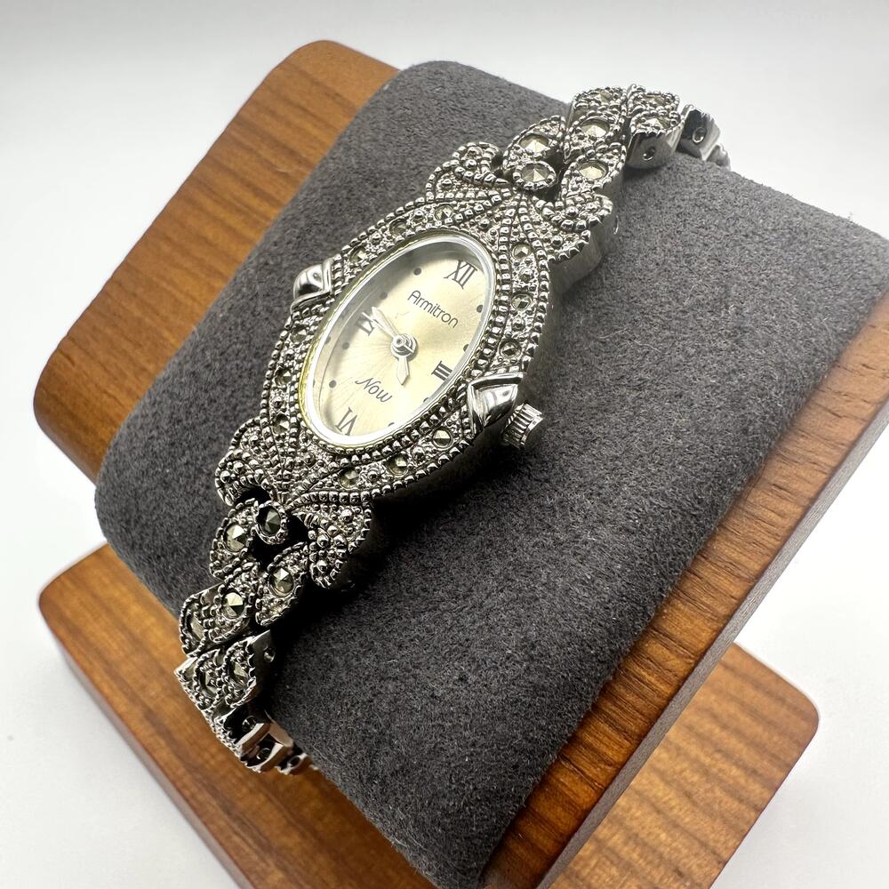 Armitron Now Women's Silver Tone Marcasite Style Quartz Watch